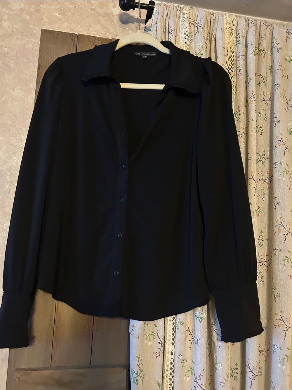 Classic Black Button-Front Women's Blouse